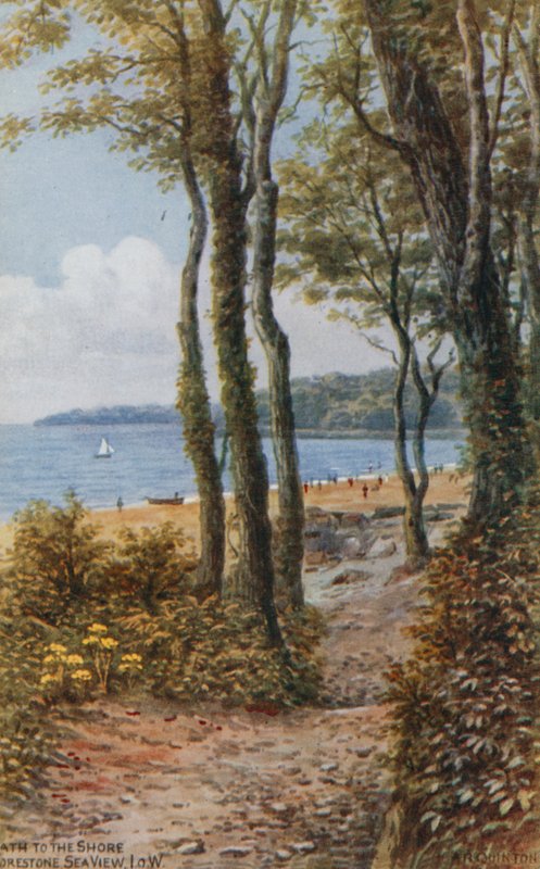 Vägen till stranden, havsutsikt, Isle of Wight av Alfred Robert Quinton
