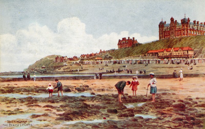 Sheringham, stranden och klipporna av Alfred Robert Quinton
