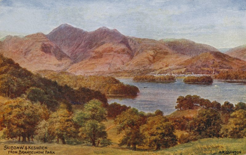 Skiddaw och Keswick från Brandelhow Park, Lake District av Alfred Robert Quinton