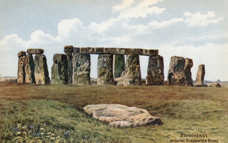 Stonehenge, som visar slaktstenen av Alfred Robert Quinton