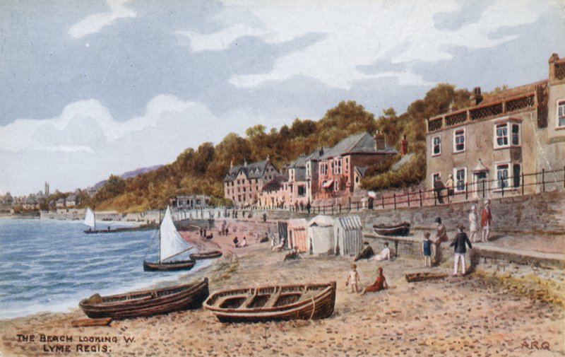 Stranden med utsikt åt W, Lyme Regis av Alfred Robert Quinton