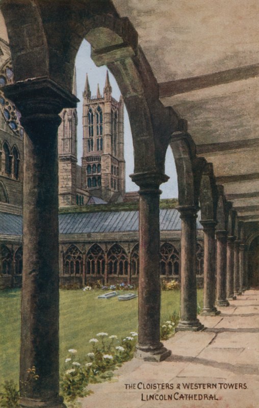Klostret och västra tornen, Lincoln Cathedral av Alfred Robert Quinton