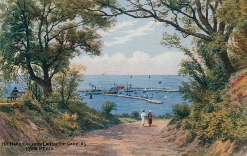 Hamnen, från Langmoor Gardens, Lyme Regis av Alfred Robert Quinton