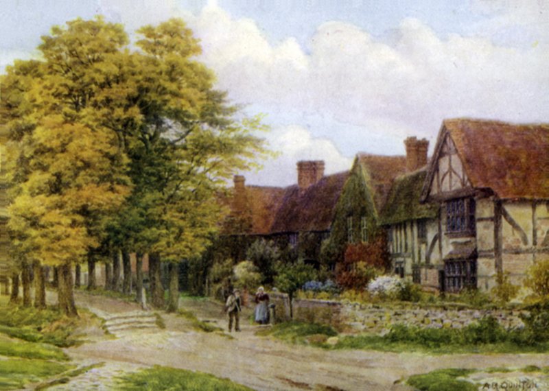 The Priory, Steventon, Berks (lito i färg) av Alfred Robert Quinton