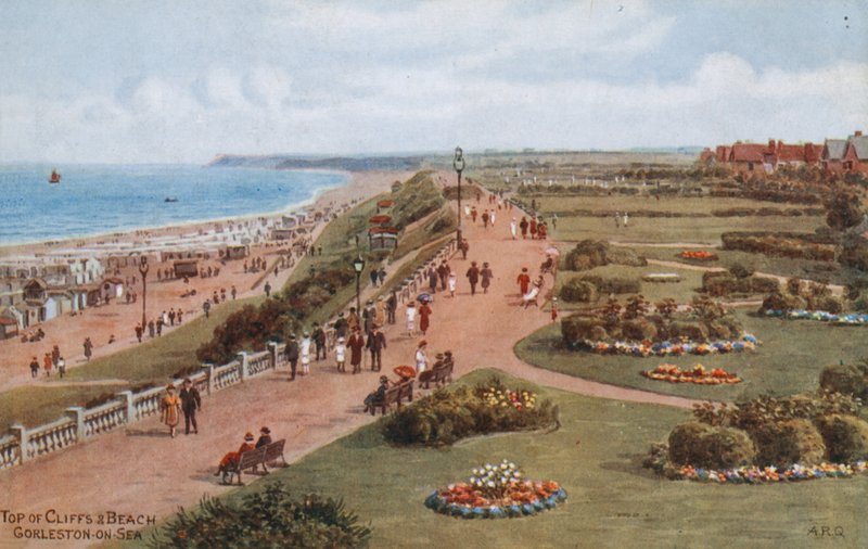 Toppen av Cliffs and Beach, Gorleston-on-Sea av Alfred Robert Quinton