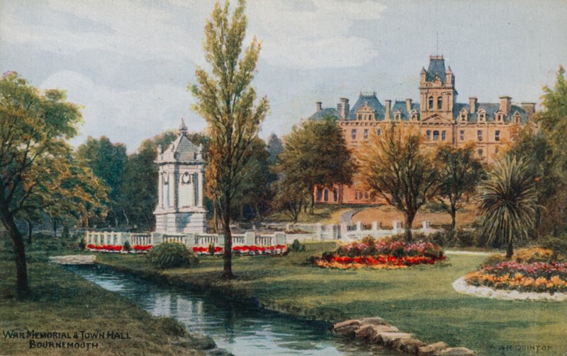 Krigsminnesmärke och rådhus, Bournemouth av Alfred Robert Quinton