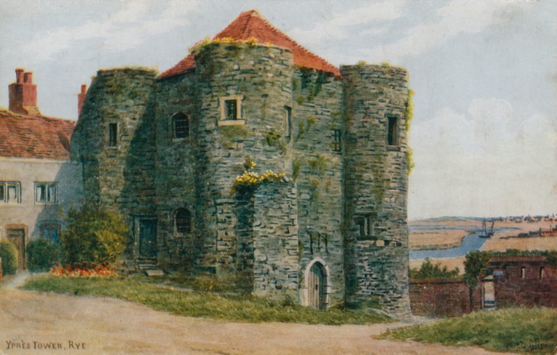 Ypres Tower, Rye (färg litho) av Alfred Robert Quinton