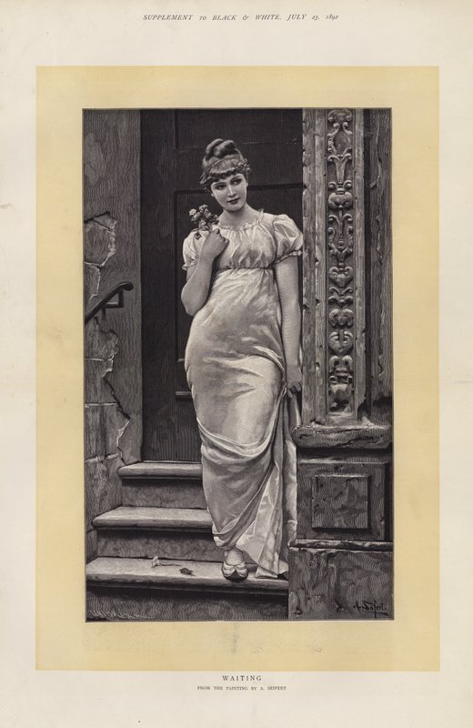 Väntar (litho) av Alfred Seifert