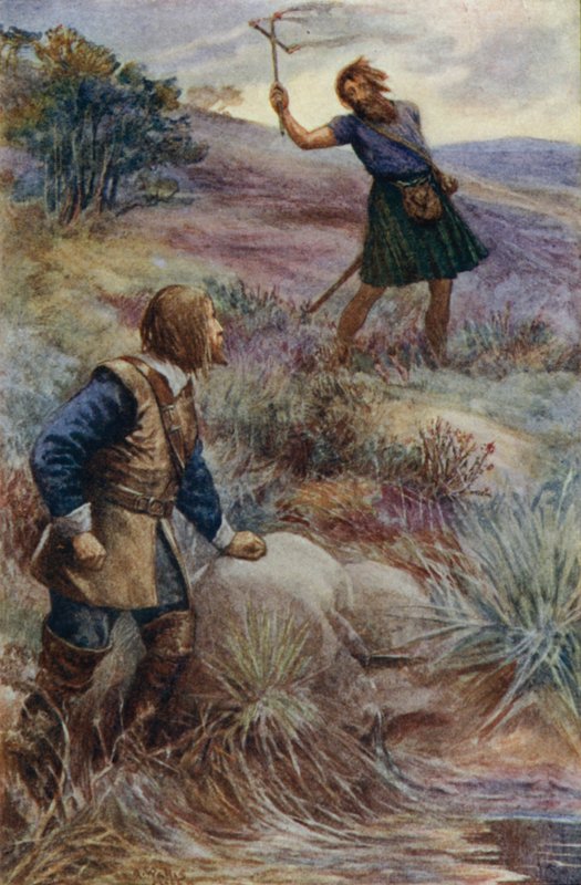 James Graham, markis av Montrose, skotsk kunglig befälhavare, tar emot nyheter om en invasion av irländska trupper i Skottland, 1644 av Alfred Wallis Mills
