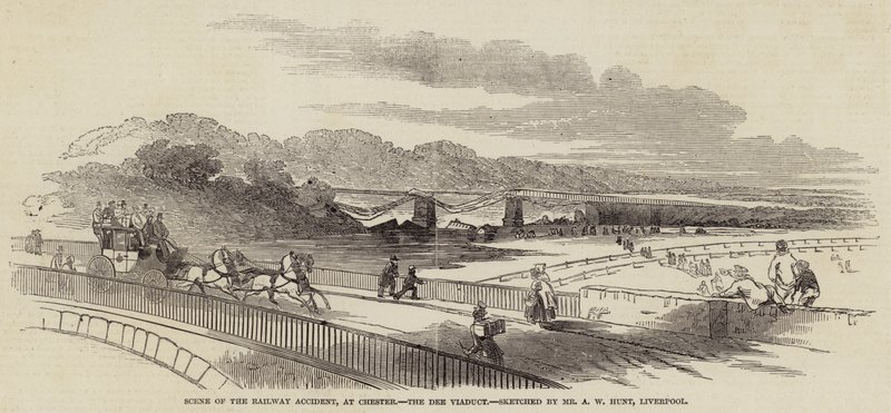 Platsen för järnvägsolyckan i Chester, Dee-viadukten av Alfred William Hunt