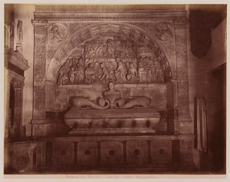 La Certosa di Pavia: Tvättkar i sakristian (svartvitt foto) av Alfredo Noack