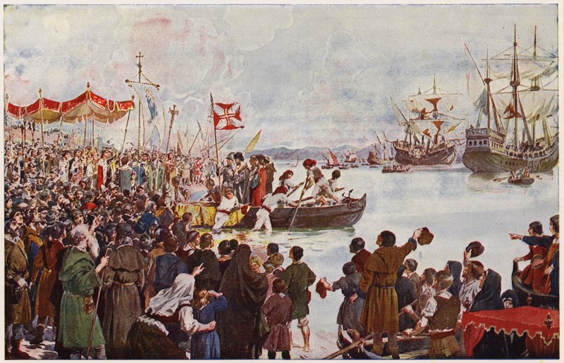 Vasco da Gama på väg till Indien av Alfredo Roque Gameiro