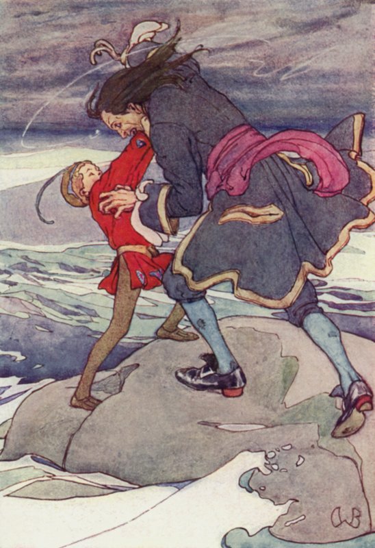 En hård kamp följde (färg litho) av Alice Bolingbroke (after) Woodward