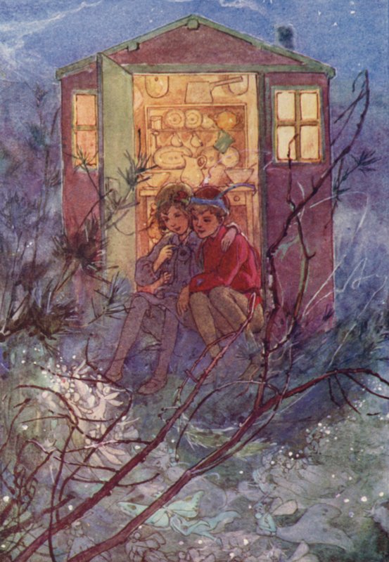 Med våren kommer Wendy (färg litho) av Alice Bolingbroke (after) Woodward