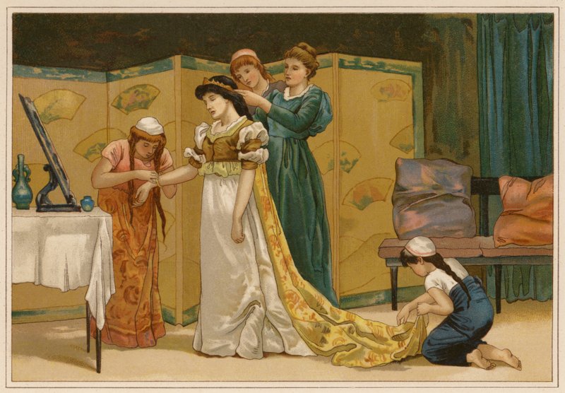 De vita svanarna (chromolitho) av Alice Havers