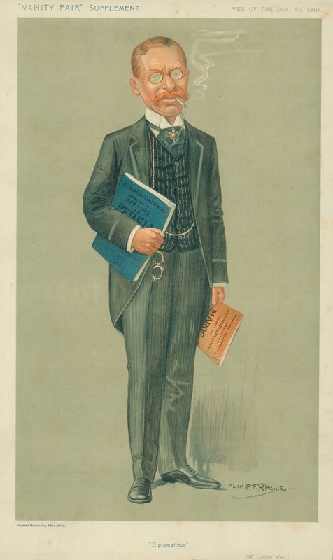 Mr Lucien Wolf, Diplomaticus, 20 december 1911, tecknad serie Vanity Fair av Alick P. F. Ritchie