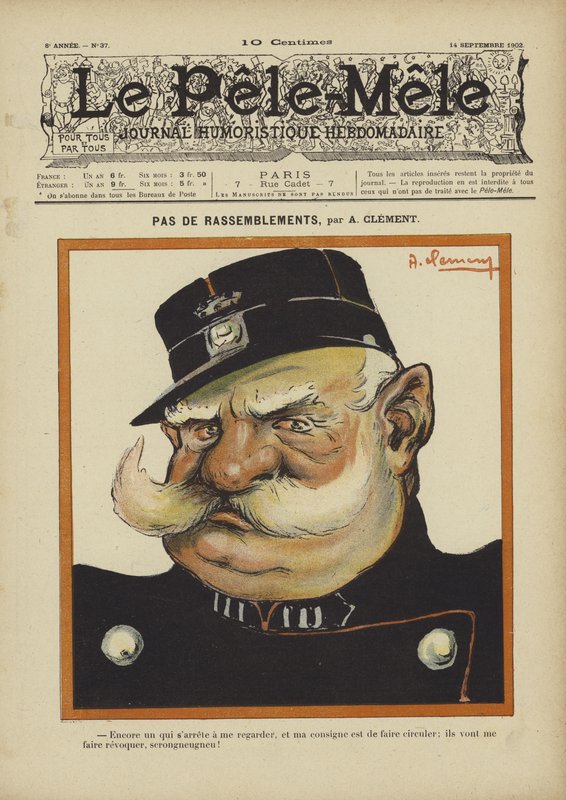 Inga sammankomster. Illustration för Le Pele-Mele, 1902 av Aline Clement