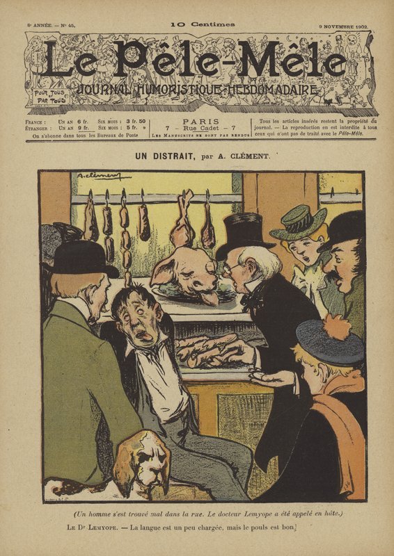 En distraherad. Illustration för Le Pele-Mele, 1902 av Aline Clement