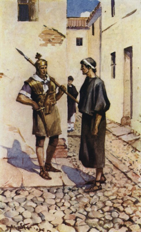 Alban och prästen (färg litho) av Allan (after) Stewart