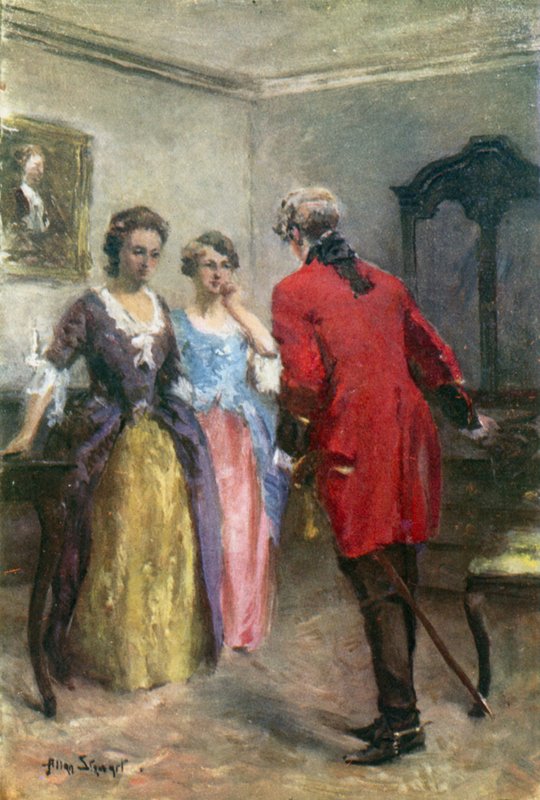 "Jag kom för min handske och för andra saker," sa han (färg litho) av Allan (after) Stewart