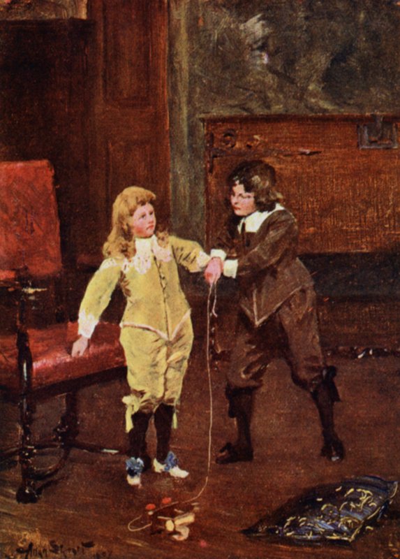 Oliver och Charles (färg litho) av Allan (after) Stewart