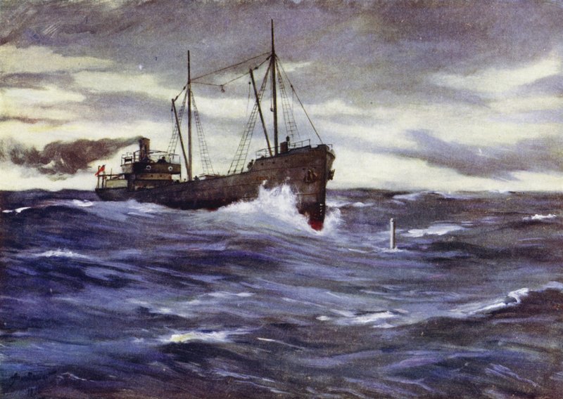 Collieren Thordis är på väg att ramla en tysk ubåt av Allan (after) Stewart