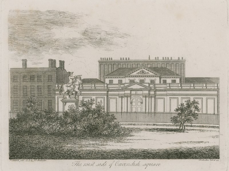Den västra sidan av Cavendish Square, London av Alois Schonn