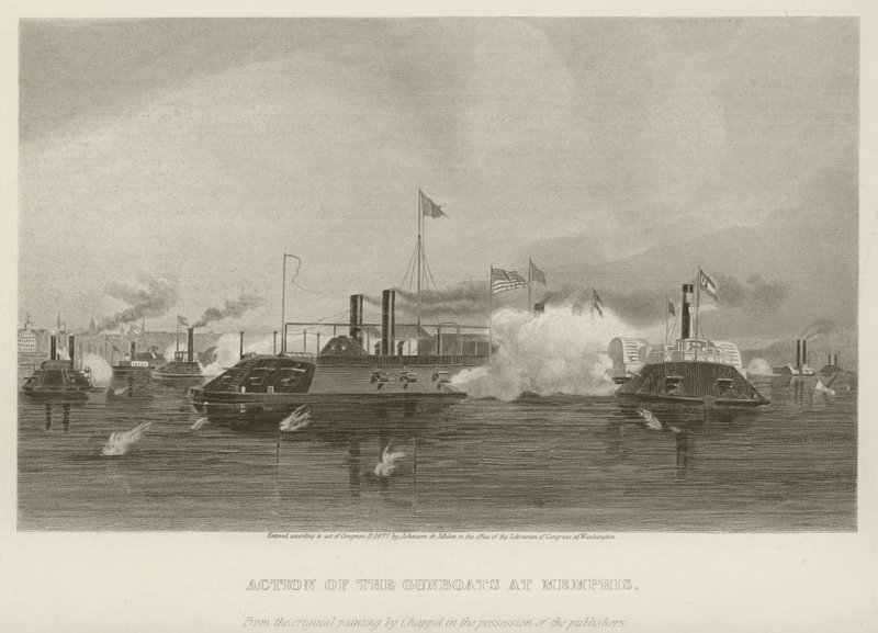 Kanonbåtarnas aktion vid Memphis, 1862 av Alonzo Chappel