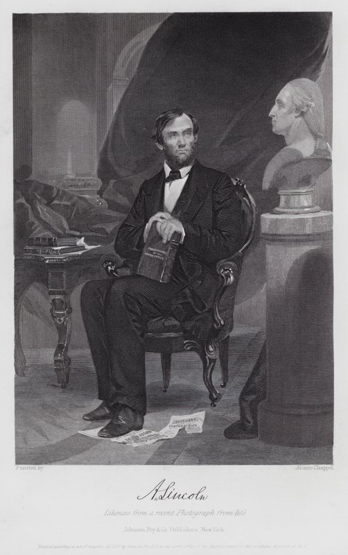 Abraham Lincoln (gravyr) av Alonzo (after) Chappel