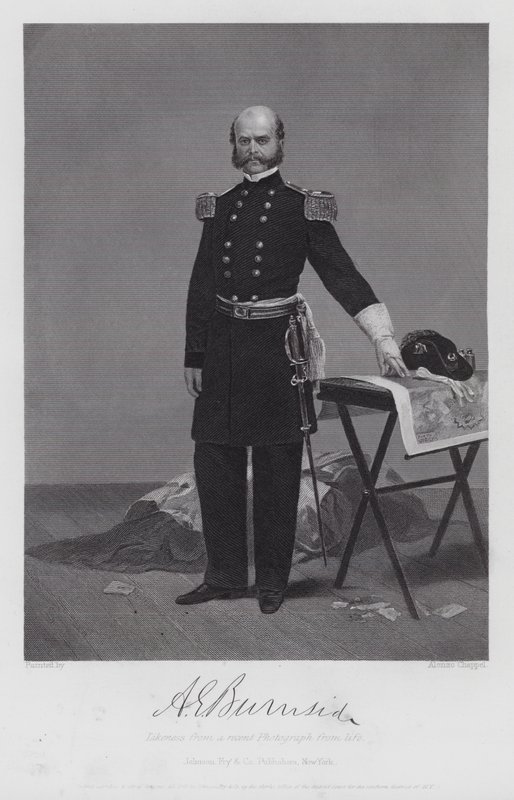 Ambrose Everett Burnside (gravyr) av Alonzo (after) Chappel