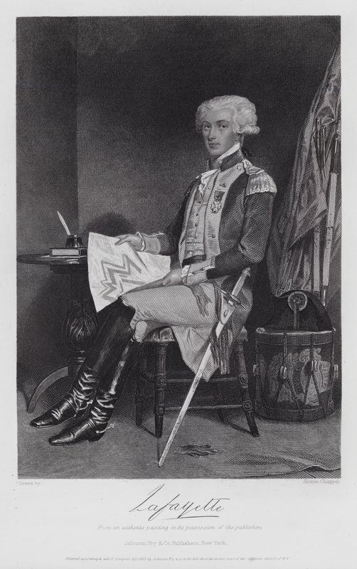 Gilbert Motier De Lafayette (gravyr) av Alonzo (after) Chappel