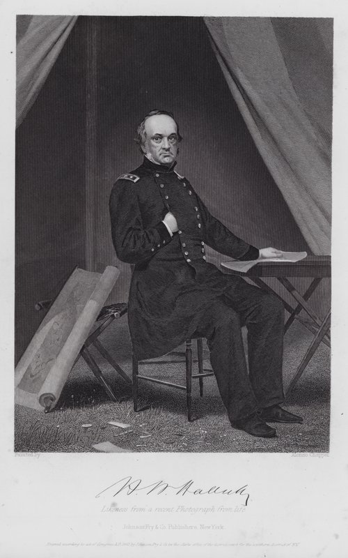 Henry Wager Halleck (gravyr) av Alonzo (after) Chappel