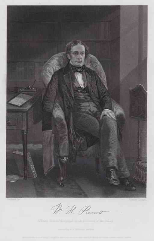 William Hickling Prescott (gravyr) av Alonzo (after) Chappel
