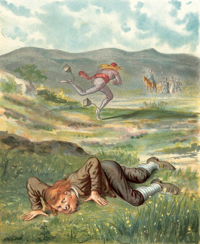 Baron Munchausens äventyr (chromolitho) av Alphonse Adolphe Bichard