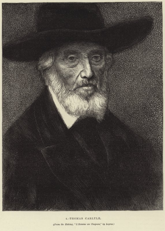 Porträtt av Thomas Carlyle av Alphonse Legros