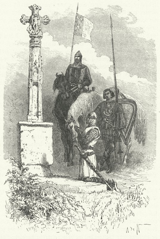 Ferdinand I av Leon ber framför ett kors av Alphonse Marie de (after) Neuville
