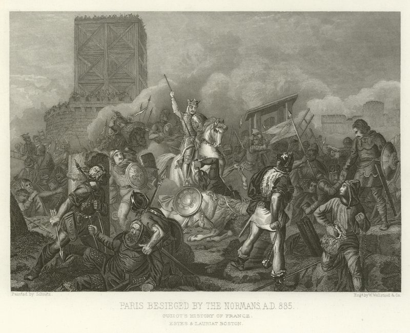 Paris belägrade av normanderna, 885 e.Kr av Alphonse Marie de Neuville