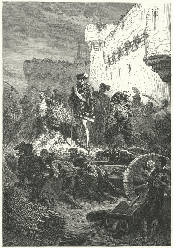 Francis, hertig av Guise som övervakar byggandet av Metz försvar, 1552 av Alphonse Marie de after Neuville