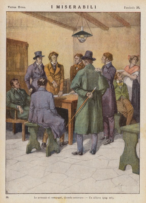 Illustration till Les Miserables av Victor Hugo (färglitografi) av Ambrogio Lombardi