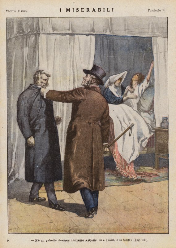 Illustration till Les Miserables av Victor Hugo (färglitografi) av Ambrogio Lombardi
