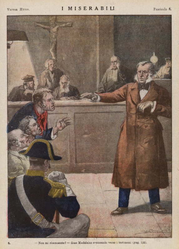 Illustration till Les Miserables av Victor Hugo (färglitografi) av Ambrogio Lombardi