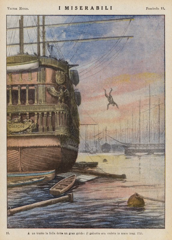Illustration till Les Miserables av Victor Hugo (färglitografi) av Ambrogio Lombardi
