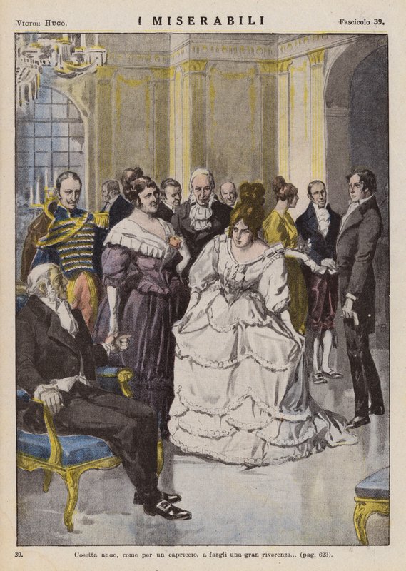 Illustration till Les Miserables av Victor Hugo (färglitografi) av Ambrogio Lombardi