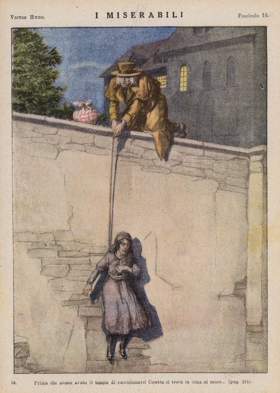 Illustration till Les Miserables av Victor Hugo (färglitografi) av Ambrogio Lombardi