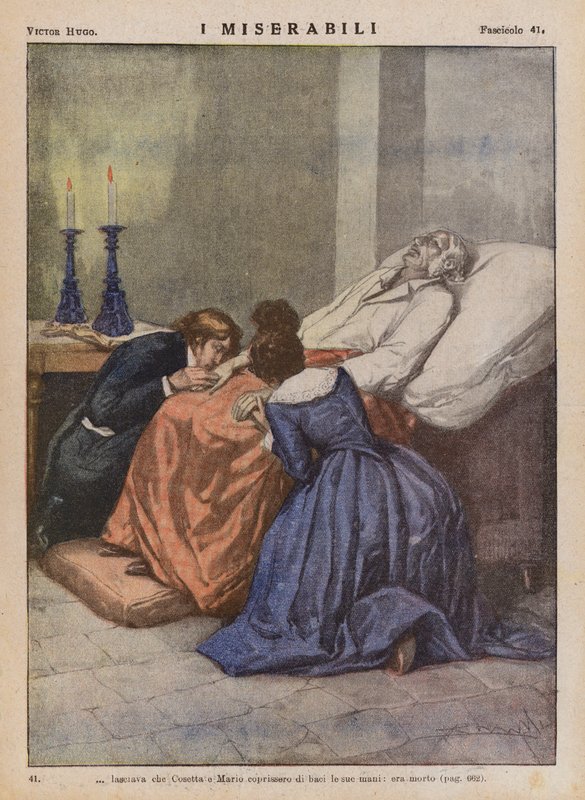 Illustration till Les Miserables av Victor Hugo (färglitografi) av Ambrogio Lombardi