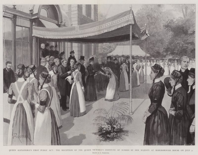 Drottning Alexandras första offentliga akt, mottagandet av Queen Victoria