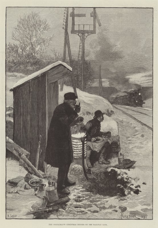 Signalmannens julmiddag på järnvägen av Amedee Forestier