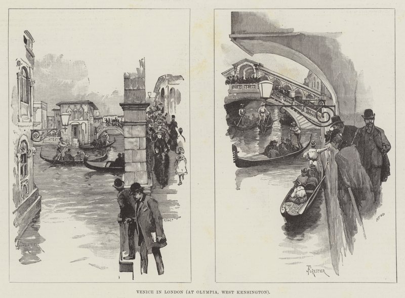 Venedig i London, på Olympia, West Kensington av Amedee Forestier