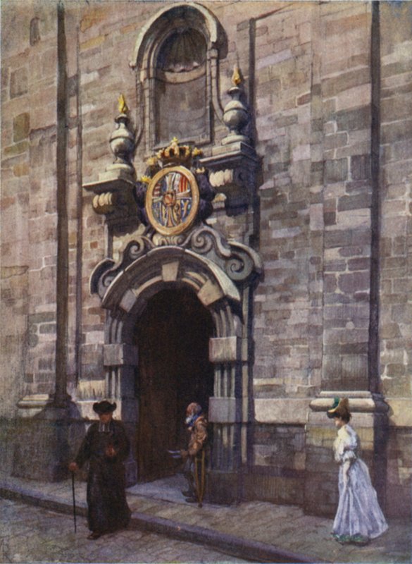 Ingång till den gamla karmelitkyrkan, Bryssel av after Amedee Forestier