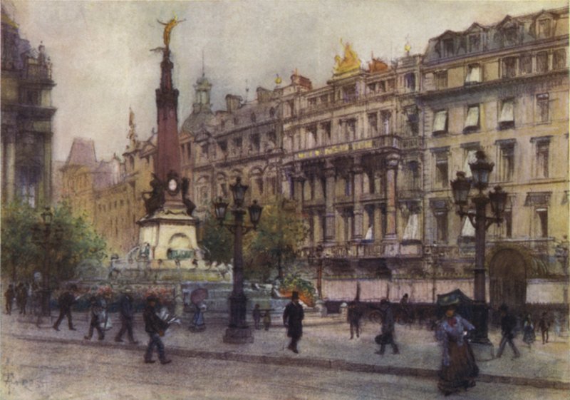 Place de Brouckere, Bryssel av after Amedee Forestier